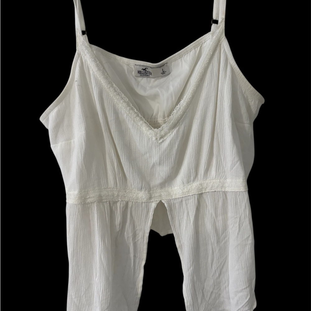 Hollister Cream V-Neck Top